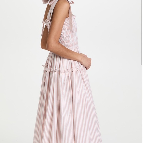 NWOT En Saison Ida Smocked Midi Dress - Picture 3 of 6